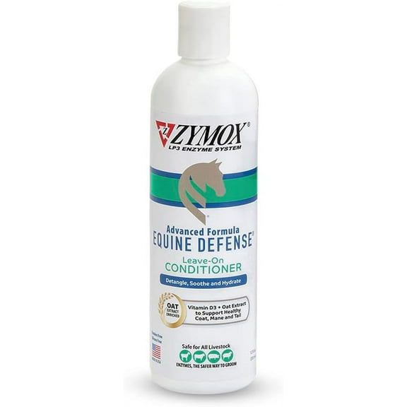 Zymox Equine Defense Advanced Formula Leave-on Conditioner 12 oz. Coat Care for Horses