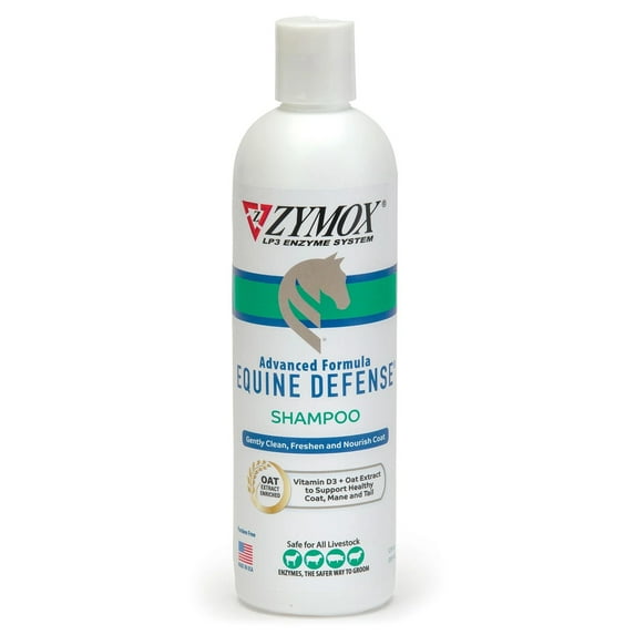Zymox Equine Defense Advanced Formula Shampoo 12 oz. Bottle for Horses and Safe for Livestock