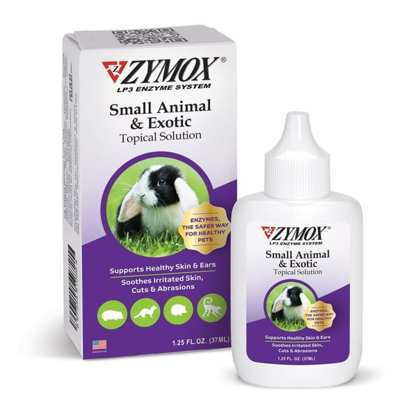 Zymox Small Animal & Exotic Topical Solution, Supports Healthy Skin & Ears for Small Animals 1.25 oz