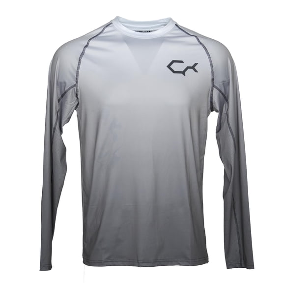 Zyn Shadetech Lightweight Fishing SPF Long Sleeve, 50+ UPF Protection, Moisture-Wicking Fabric w/Vented Back, Quick-Dry Technology, Sun Protection Rash Guard, Lightweight & Breathable Smoke