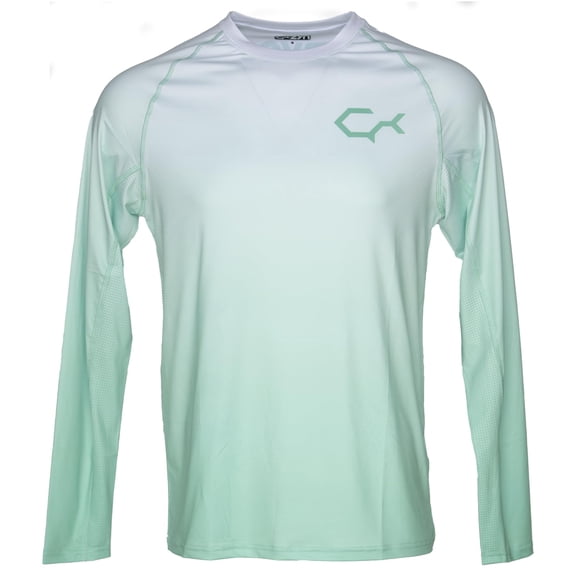 Zyn Shadetech Lightweight Fishing SPF Long Sleeve, 50+ UPF Protection, Moisture-Wicking Fabric w/Vented Back, Quick-Dry Technology, Sun Protection Rash Guard, Lightweight & Breathable Seafoam Green