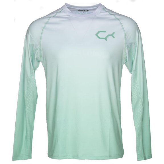 Treezyn ShadeTech Classic Fit Lightweight Long Sleeve Fishing Shirt, Seafoam Green, L