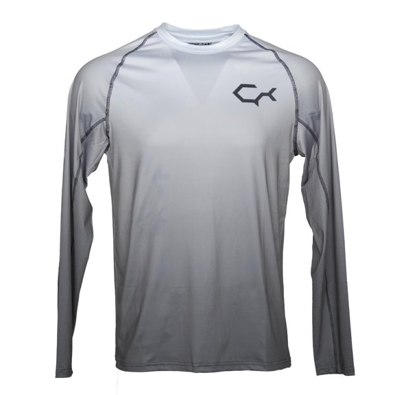 Zyn Shadetech Lightweight Fishing SPF Long Sleeve, 50+ UPF Protection, Moisture-Wicking Fabric w/Vented Back, Quick-Dry Technology, Sun Protection Rash Guard, Lightweight & Breathable Smoke