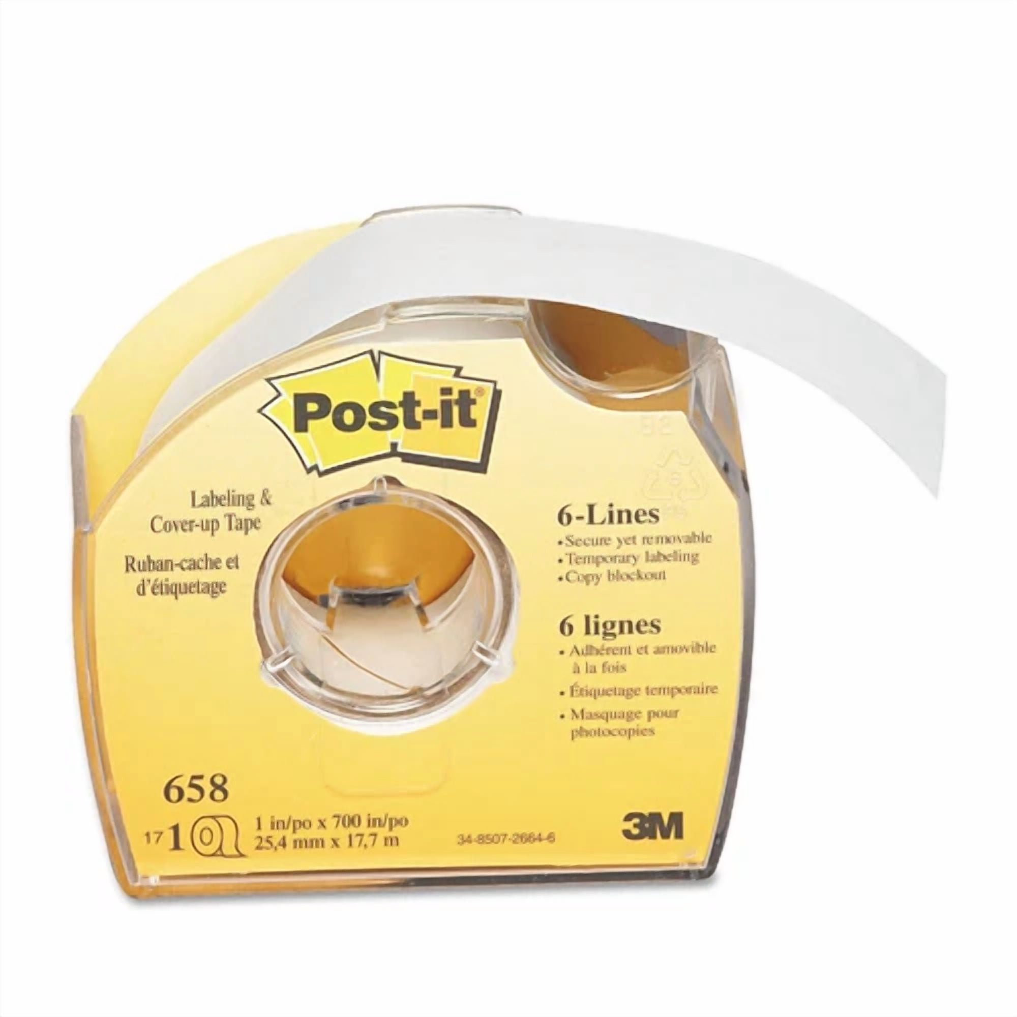 Zyne -Post-It Labeling & Cover-Up Tape Non-Refillable 1" X 700" Roll 658