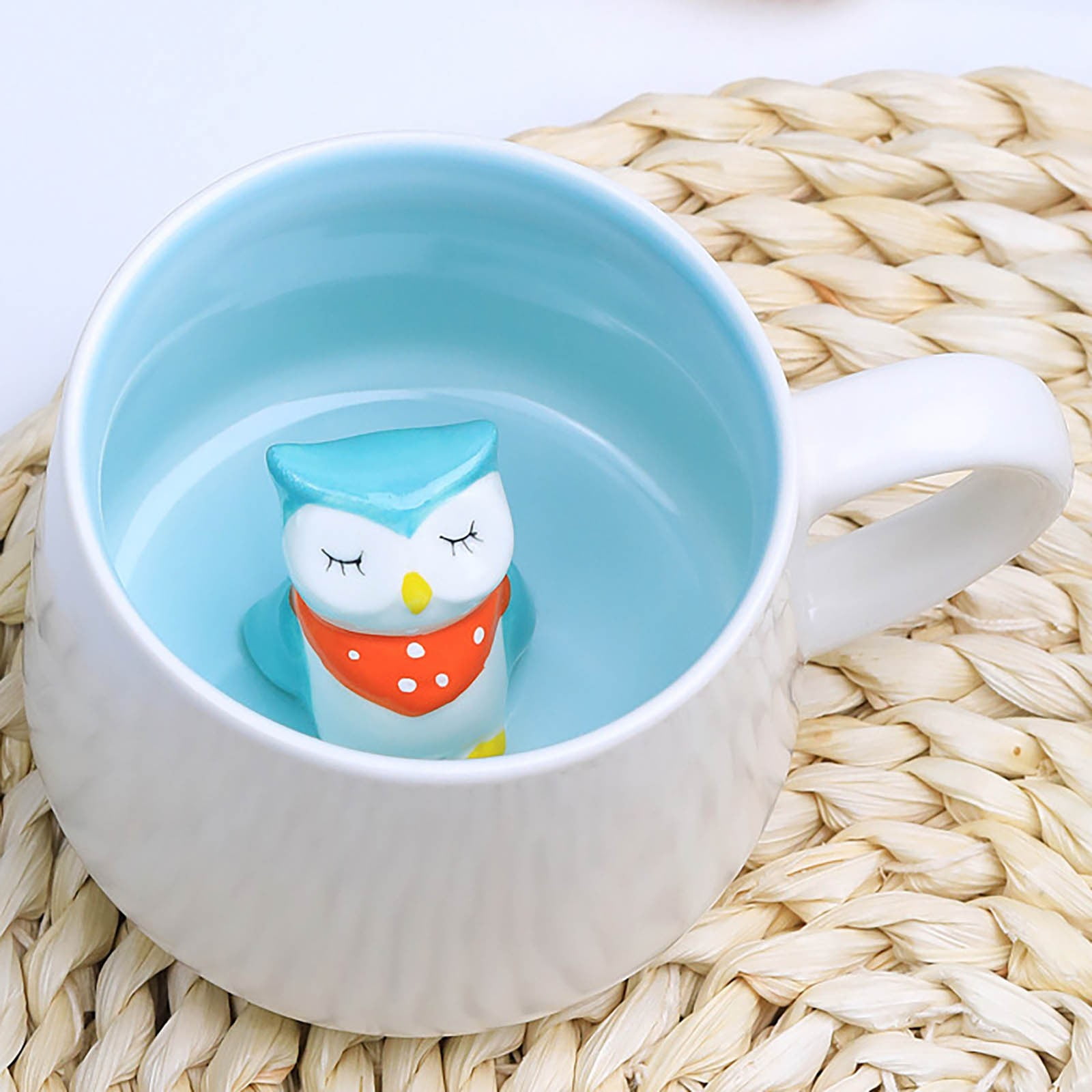 HZIYOU Ceramic Coconut Shaped Coffee Mugs - Unique Kiln-Altered Glaze, Large Handle, Set Of 4 - View #14