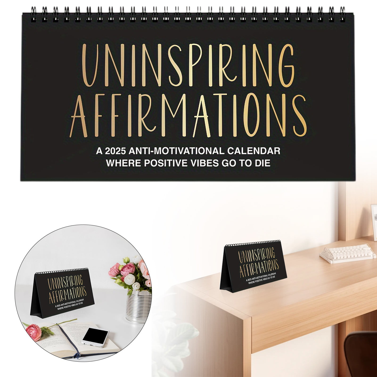 Zynic Humor Work Swear Affirmations Desk Calendar 2025 Funny Calendar