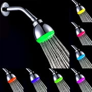 Zynic Shower RGB LED Colorful Shower Bathroom 7 Water Bath Light Filtration Bathroom Products Silver ABS