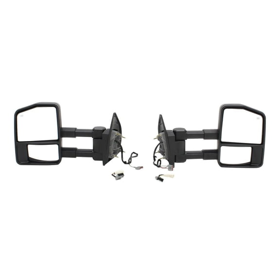 Zynkor 2pcs Left & Right Side Chrome Power Heated Operate Manual Folding Exterior Door Rear View Mirror Tow Mirror for Excursion for F550/F450/F350/F250 SuperDuty Without Auto-Dimming