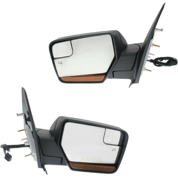 Zynkor 2pcs Left Right Textured Black Power Heated Operate Manual Folding Exterior Door Rear View Mirror Mirrors
