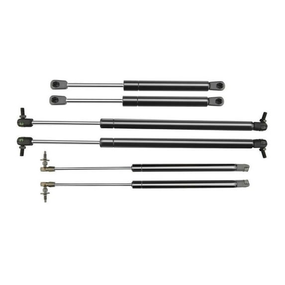 Zynkor 6pcs Hood Tailgate Window Lift Supports Front Left Driver Right Passenger Rear Center Side Struts Black for Jeep for Grand Cherokee 1999-2004 10mm-Body Connection(Mm) Wj-Series