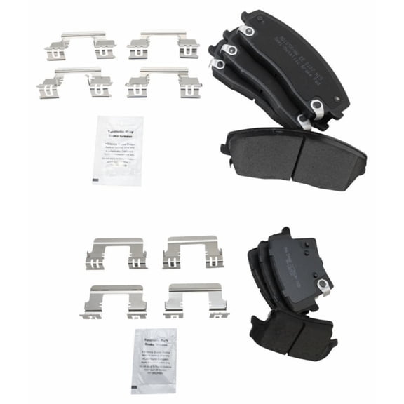 Zynkor 8pcs Disc Brake Pad Set Kit Front Rear Left Right Posi Semi Metallic Ceramic for Challenger 2009-2020 for Charger 2006-2020 for Magnum 2005-2008 300 2005-2020
