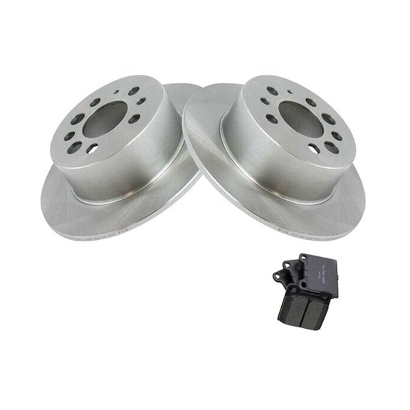 Zynkor Brake Pad and Rotor Kit Rear Non-Directional Surface Finish for Volvo 164 240 242 244 245 262 264 265 740 745 760 780 940 960