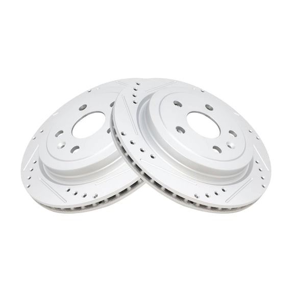 Zynkor Brake Rotor Drilled Slotted Coated Rear Pair Cast Iron Drum-in-Hat 2pcs Vented 5-Stud/Lug Hole Qty for Cadillac for CTS 2008-2019,for Chevy for Camaro 2010-2015