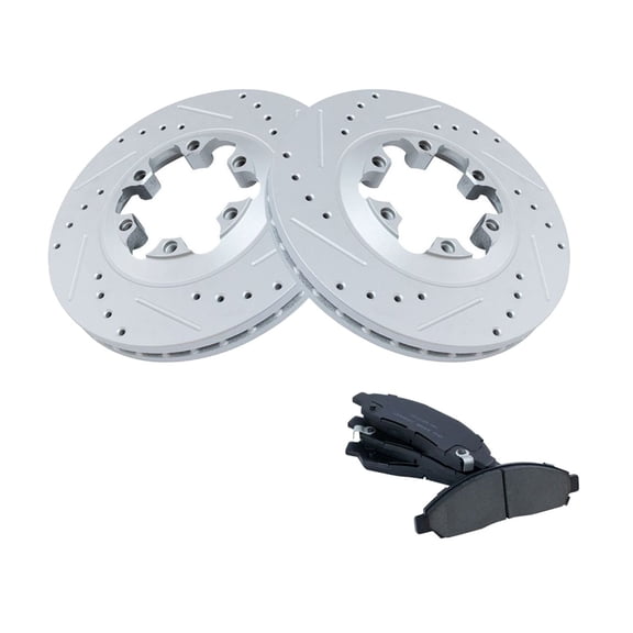 Zynkor Disc Brake Rotor & Coated & Ceramic Pad Kit W/ 6 Lug-Wheel Lug Count for Canyon 04-08 for Colorado 04-08 for i- 280 06 for i- 290 07-08 for i- 350 06 for i- 370 07-08