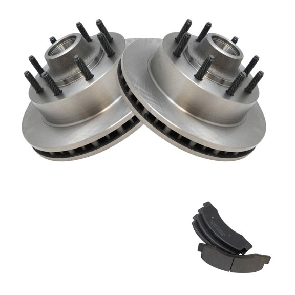 Zynkor Front Brake Rotor & Semi Metallic Pad Kit w/Fluids for Ford for Excursion 2000-2002 for F250 SuperDuty 2000-2002 for F350 SuperDuty 2000-2002 2WD Semi-Metallic 8 Lug 13.03 in