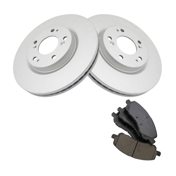 Zynkor Front Ceramic Brake Pad & Coated Rotor Kit w/Fluids 5 Lug-Wheel Lug Count for Jeep for Compass 2017 for Patriot 2017