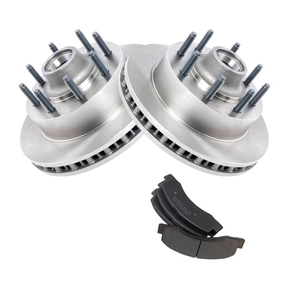 Zynkor Front Posi Semi Metallic Brake Pad & Rotor Kit Suv Truck for Ford for Excursion 5.4L/6.0L/6.8L 03-04 for F250 SuperDuty 5.4L/6.0L/6.8L 03-04 for F350 SuperDuty 5.4L/6.0L/6.8L 03-04