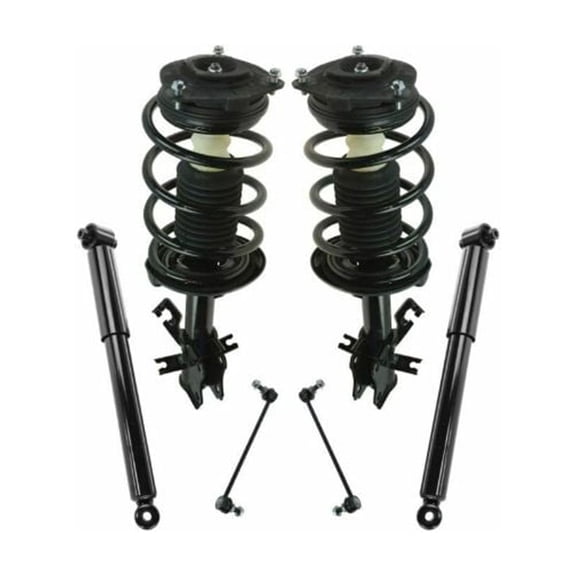 Zynkor Front Rear Complete Strut Spring Assembly Shock Sway 6pc Kit for Nissan for Sentra 2.0L 2007-2012 6 Piece Set 182379 182378
