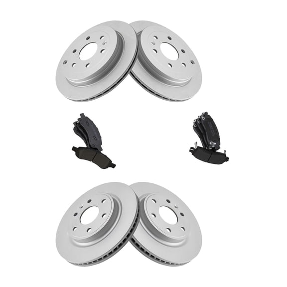 Zynkor Front & Rear Metallic Disc Brake Pads & G-Coated Rotor Kit for Acadia 2007-2016 for Enclave 2008-2017 for Outlook 2007-2010 for Traverse 2009-2017 Suv 6 Lug-Wheel Lug Count