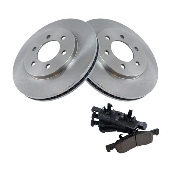 Zynkor Front Rotor & Brake Ceramic Pad Kit w/Fluids 6 Lug-Wheel Lug Count for Ford for Expedition 4.6L 2003-2004 & 5.4L 2003-2006,for Lincoln for Navigator 5.4L 2003-2006