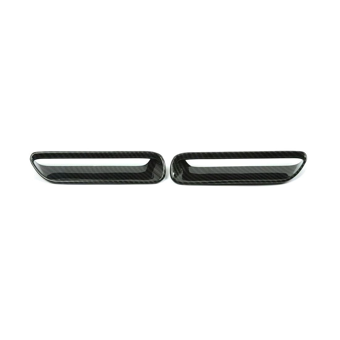 Zynkor Carbon Fiber Hood Scoop Air Vent Cover Trim Frame for Dodge for Challenger 2009-2014 Front Left Right Brushed 2 Pieces/Set-Pakcage FDC2CFHSAVCTF
