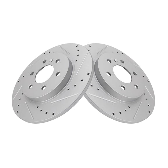 Zynkor Rear Drilled & Slotted G-Coated Rotor Pair for Relay for Montana for Uplander for Terraza Suv Cast Iron 0.41 in-Discard Thickness 11.81 Diameter 1.39 Height 2 Piece 6pc 2062307823