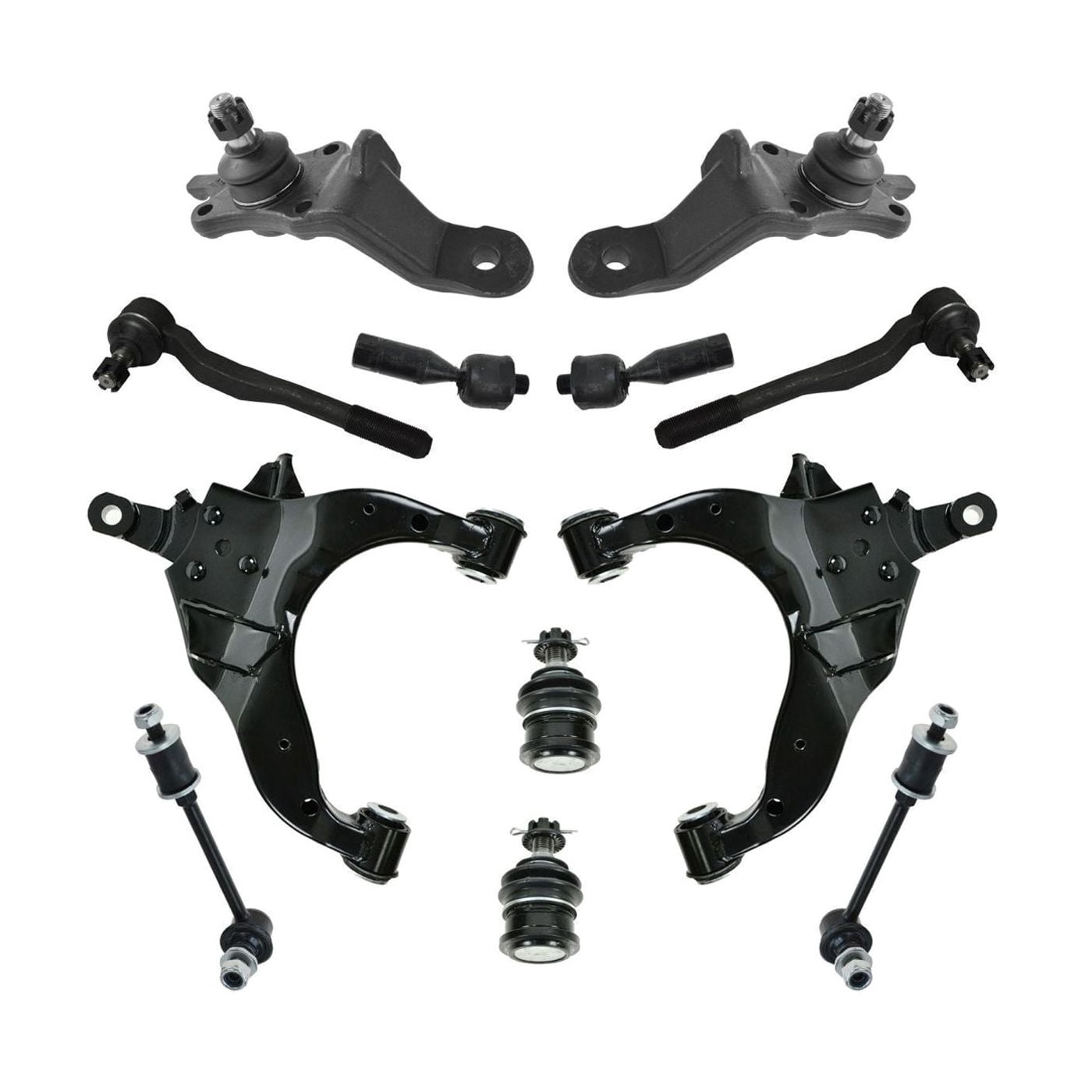Zynkor Steering Suspension Kit Control Arms Ball Joints Tie Rods Sway ...