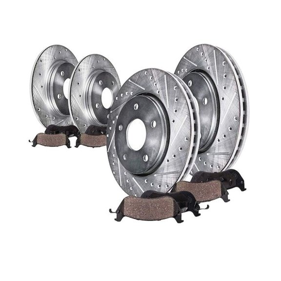 Zynkor for VW for Jetta 2.8L 1999-2004 & 1.8L 1999-2005 & 1.9L/2.0L 1999-2006 Brake Pad and Rotor Kit Axle Front and Rear