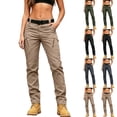 thumbnail image 1 of Zynoxe Cargo Pants for Women Outdoor Waterproof Mid-Rise Waistband Hiking Pants with Muti Pockets Trendy Versatile Slim Fit Plus Size Work Pants Army Green 4XL, 1 of 7