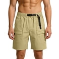 thumbnail image 1 of Zynoxe Cargo Shorts for Men with Pockets Comfortable Knee Length Straight Leg Mens Shorts Breathable Quick-Dry Drawstring Waist Athletic Shorts Casual Solid Color Outdoor Plus Size Shorts 3XL, 1 of 9