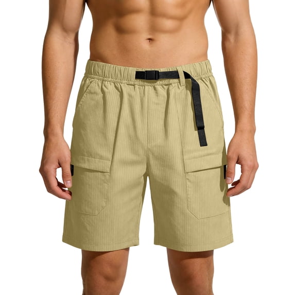 Zynoxe Cargo Shorts for Men with Pockets Comfortable Knee Length Straight Leg Mens Shorts Breathable Quick-Dry Drawstring Waist Athletic Shorts Casual Solid Color Outdoor Plus Size Shorts 3XL