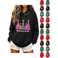 thumbnail image 1 of Zynoxe Hooded Sweatshirt Women with Kangaroo Pocket Drawstring Pullover Hoodie Realxed Long Sleeve Print Sweatshirts Fashionable Christmas Sweatshirts for Women #B Red S, 1 of 6