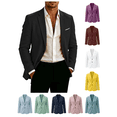 thumbnail image 1 of Zynoxe Blazer for Men Classic Notched Lapel Collar Button Suit Jacket Lightweight Wrinkle Resistant Long Sleeve Blazer Versatile Solid Color Casual Blazers Business Wedding Daily Wear, 1 of 10