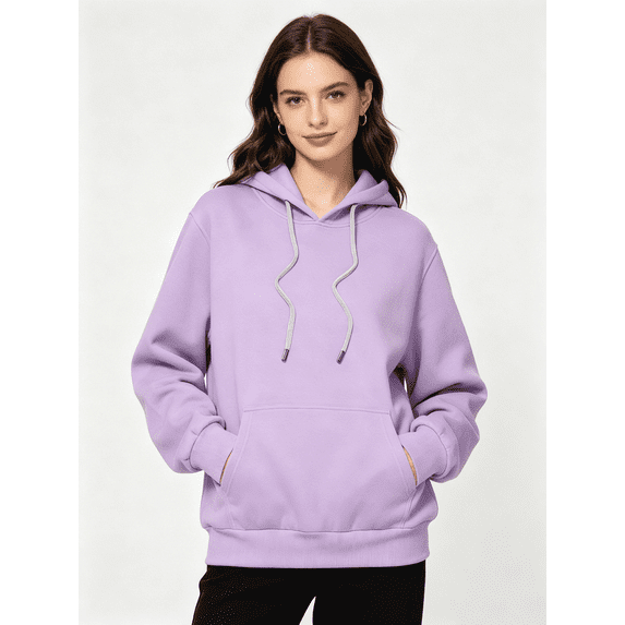 Zynoxe Hoodies for Women Oversized Elastic Ribbed Hem Pullover Sweatshirt Adjustable Drawstring Long Drop Shoulder Sleeves Hoodie Oversized Casual Solid Color Tops with Front Kangaroo Pocket 2XL