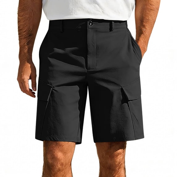 Zynoxe Men's Cargo Shorts Comfy Knee Length Straight Leg Mens Short Breathable Stretch Wrinkle Hiking Golf Shorts with Pockets Lightweight Quick Dry Summer Shorts XL