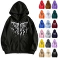 thumbnail image 1 of Zynoxe Men's Hooded Sweatshirt with Side Pockets & Elastic Cuffs Hem Zip Up Drawstring Hoodie Fashionable Printed Sweatshirt for Men Versatile Solid Color Long Sleeve Sweatshirt Jacket L, 1 of 7