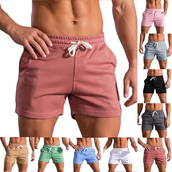 Zynoxe Mens Athletic Shorts Summer 3 Inch Cotton Soft Elastic Waist Drawstring Gym Shorts Men Casual Slim Fit Workout Sweat Lounge Running Shorts Black S