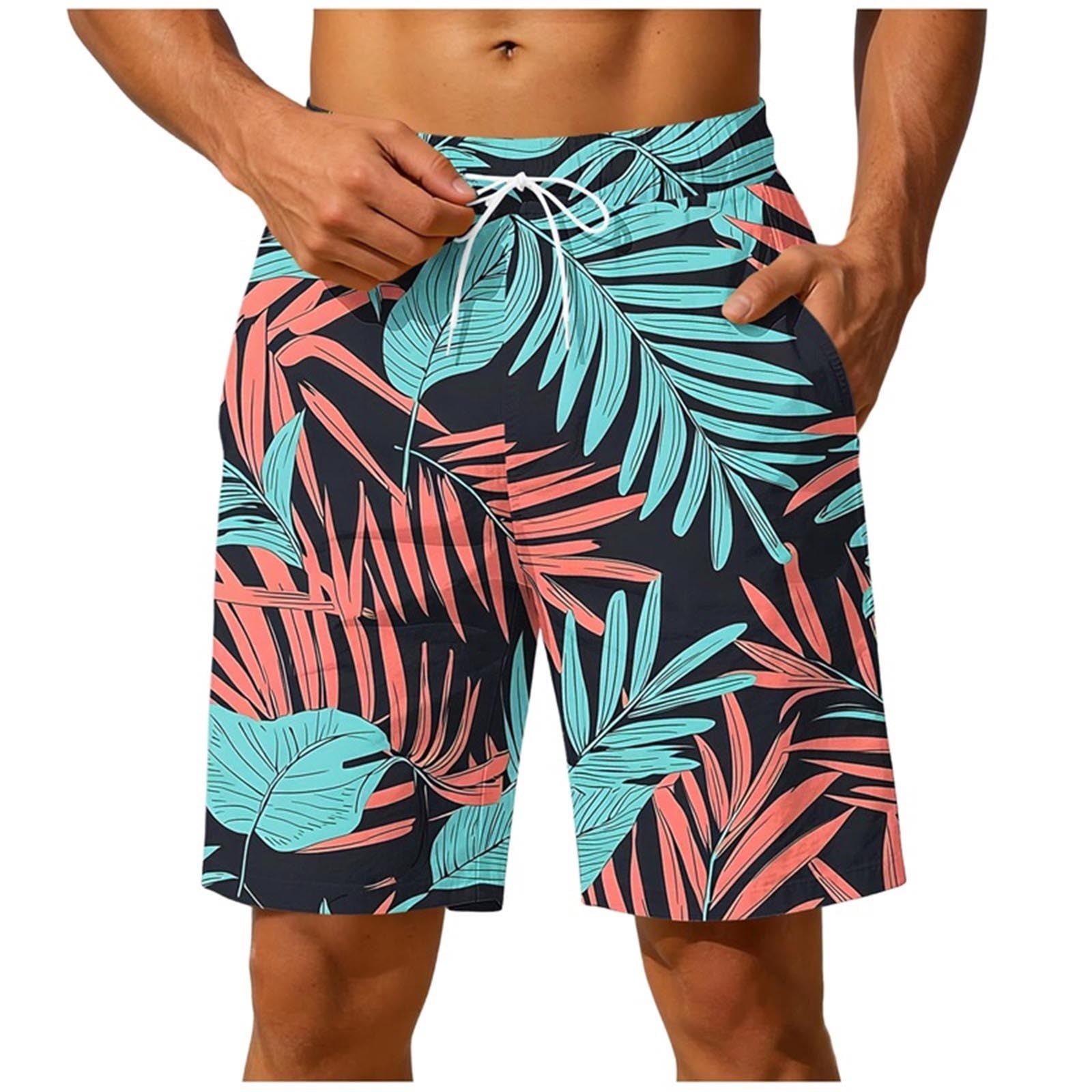 Zynoxe Mens Shorts with Pockets Adjustable Drawstring Waist Shorts