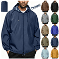 thumbnail image 1 of Zynoxe Plus Size Rain Jacket Men Lightweight Waterproof Packable Raincoat with Adjustable Hood Outdoor Travel Hiking Windbreaker Jacket Army Green L, 1 of 9