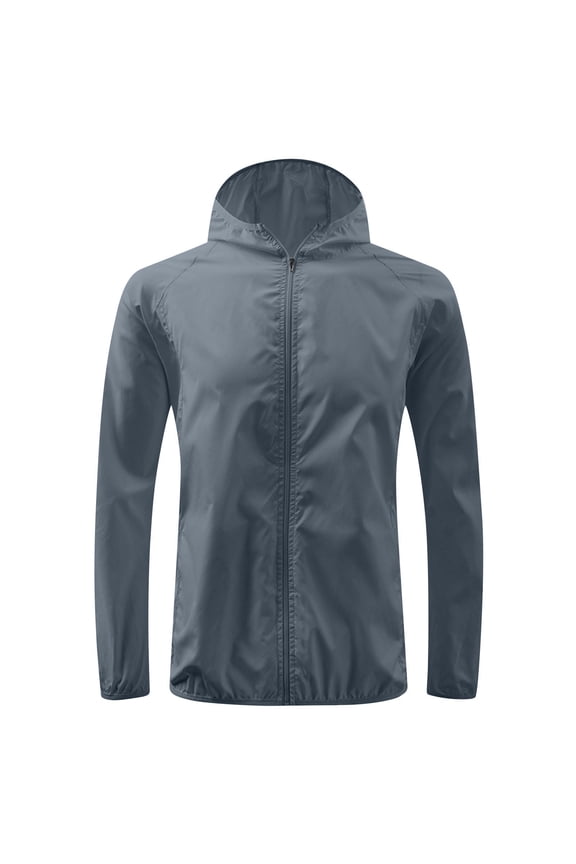 Plus Size Rain Jacket for Women Men Lightweight Waterproof Packable Stretchy Raincoat with Hood Outdoor Running Hiking Windbreaker Gray L