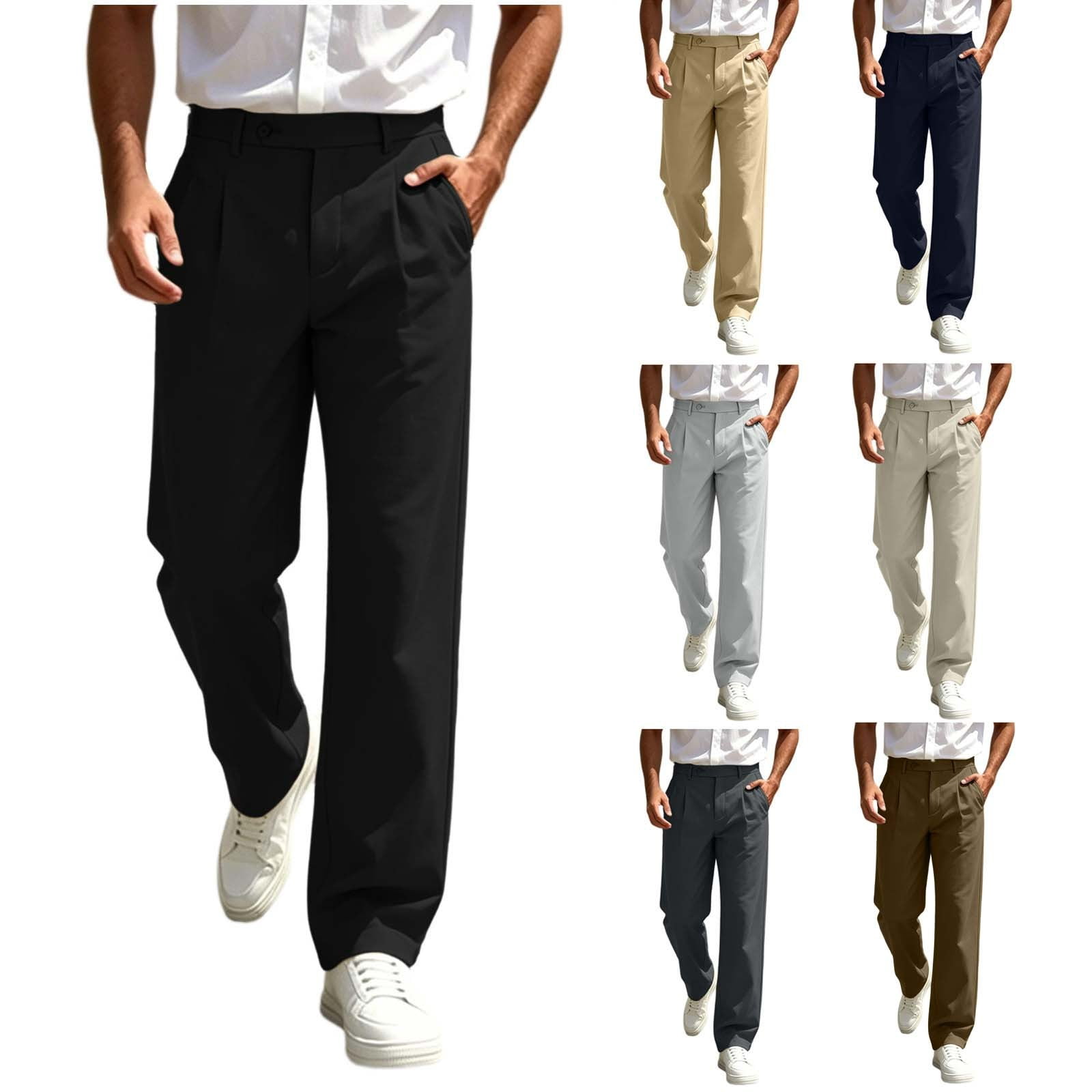 Zynoxe Straight Leg Pants for Men Comfortable Lightweight Commuter