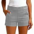 thumbnail image 1 of Zynoxe Summer Shorts for Women Comfortable Mid Waist Mid Length Womens Shorts Slim Fit Stretch Hiking Shorts with Pockets Versatile Outdoor Casual Solid Color Shorts XL, 1 of 8