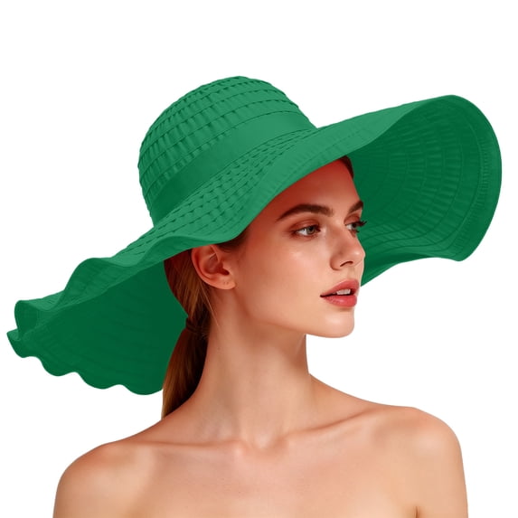 Zynoxe Sun Hat for Women Summer Extra Wide Brim Sun Protection Foldable Beach Hat Outdoor Floppy Bucket Hat for Travel