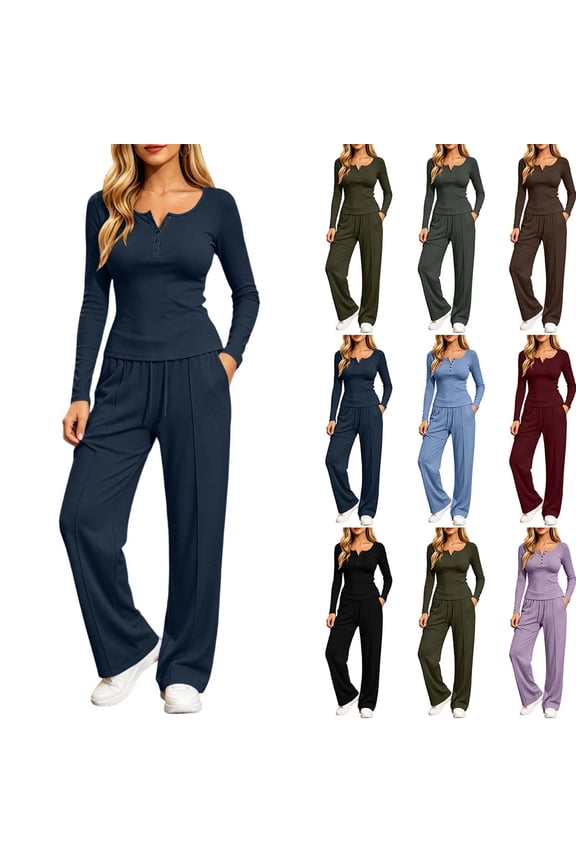 Sweat Suits for Womens 2 Piece with Pockets Trendy Lapel Collar V Neck Sweatshirt Elastic Drawstring Long Pants Suit Relaxed Long Sleeve Lounge Sets Casual Loose Solid Color Track Suits M