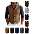 thumbnail image 1 of Zynoxe Vest Jackets for Men with Multiple Pockets Classic Sleeveless Lapel V Neck Jackets Single Breasted Mens Blazer Vest Fashionable Solid Color Casual Outer Gilet Blue M, 1 of 8