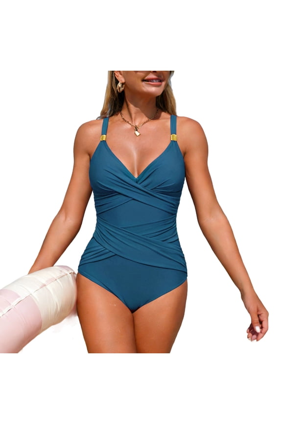 Women's 2 Piece Tankini Swimsuits Short Sleeve High Waisted Rash Guard Bathing Suits Floral Modest Tummy Control Athletic Swimwear with Boyshorts