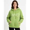 thumbnail image 1 of Zynoxe Women's Heart Print Sweatshirt with Kangaroo Pocket Drawstring Lightweight Hoodies for Women Comfort Elastic Ribbed Cuffs Hem Pullover Hoodie Oversized Long Sleeve Athletic Tops M, 1 of 7