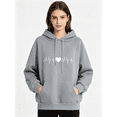 thumbnail image 1 of Zynoxe Women's Heart Print Sweatshirt with Kangaroo Pocket Drawstring Lightweight Hoodies for Women Comfort Elastic Ribbed Cuffs Hem Pullover Hoodie Oversized Long Sleeve Athletic Tops XL, 1 of 7