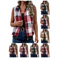 thumbnail image 1 of Zynoxe Women's Plaid Vests With Side Pockets Fashion Zip Up Vests for Women Classic Stand Collar Sleeveles Jackets Soft Lightweight Fall Winter Casual Gilet Jacket S, 1 of 7