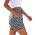 thumbnail image 1 of Zynoxe Women's Shorts Casual Elastic Waist Drawstring Gym Shorts for Women Trendy Baggy Plaid Pockets Shorts L, 1 of 5